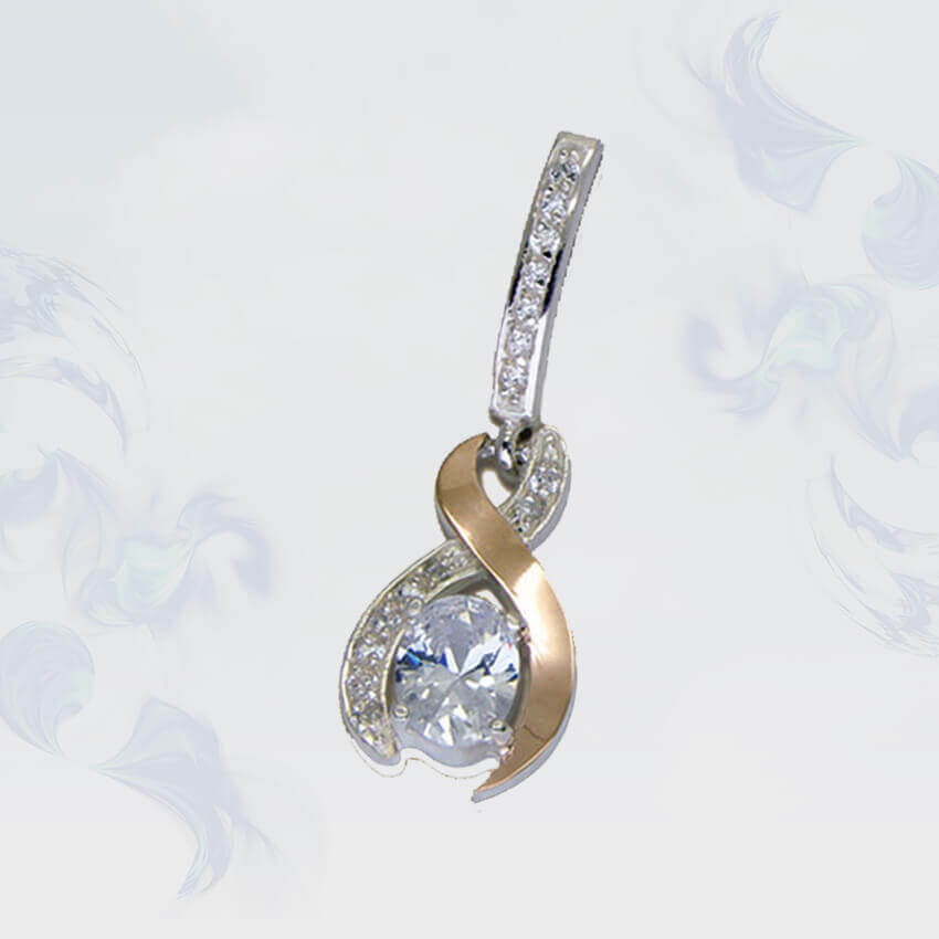 

Подвеска из серебра с золотыми вставками SilverUA модель 099