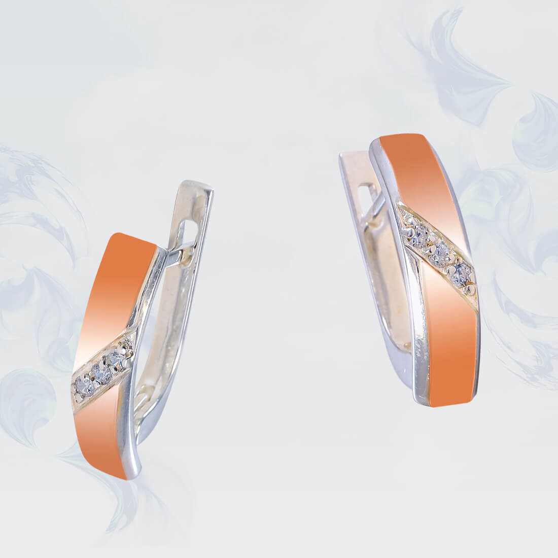 

Серьги из серебра с золотыми вставками SilverUA модель 193