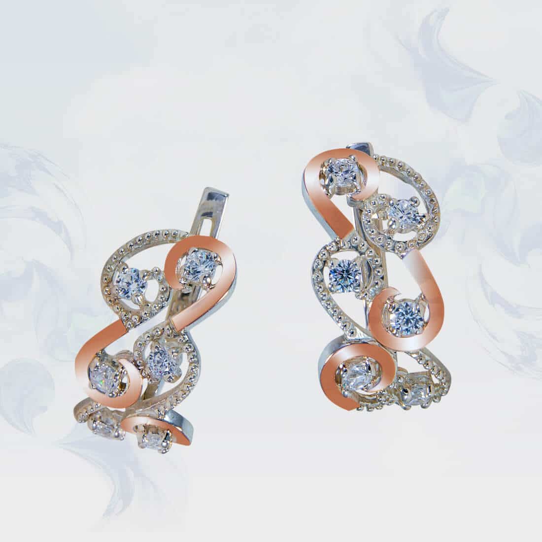 

Серьги из серебра с золотыми вставками SilverUA модель 125