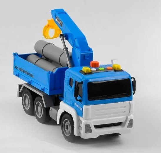 

Спецтехника WY 813 A WY 813 B WY 840 A Грузовик с краном, на батарейках, инерция, помповый насос, свет, звук, желтая