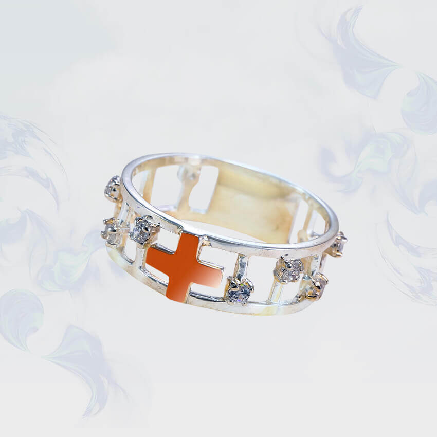 

Кольцо из серебра с золотыми вставками SilverUA модель 190 (размер 19,5)