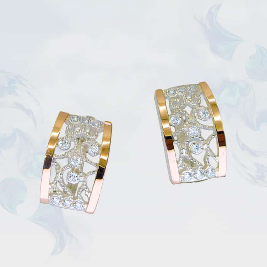 

Серьги из серебра с золотыми вставками SilverUA модель 101