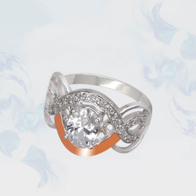 

Кольцо из серебра с золотыми вставками SilverUA модель 099 (размер 19,5)