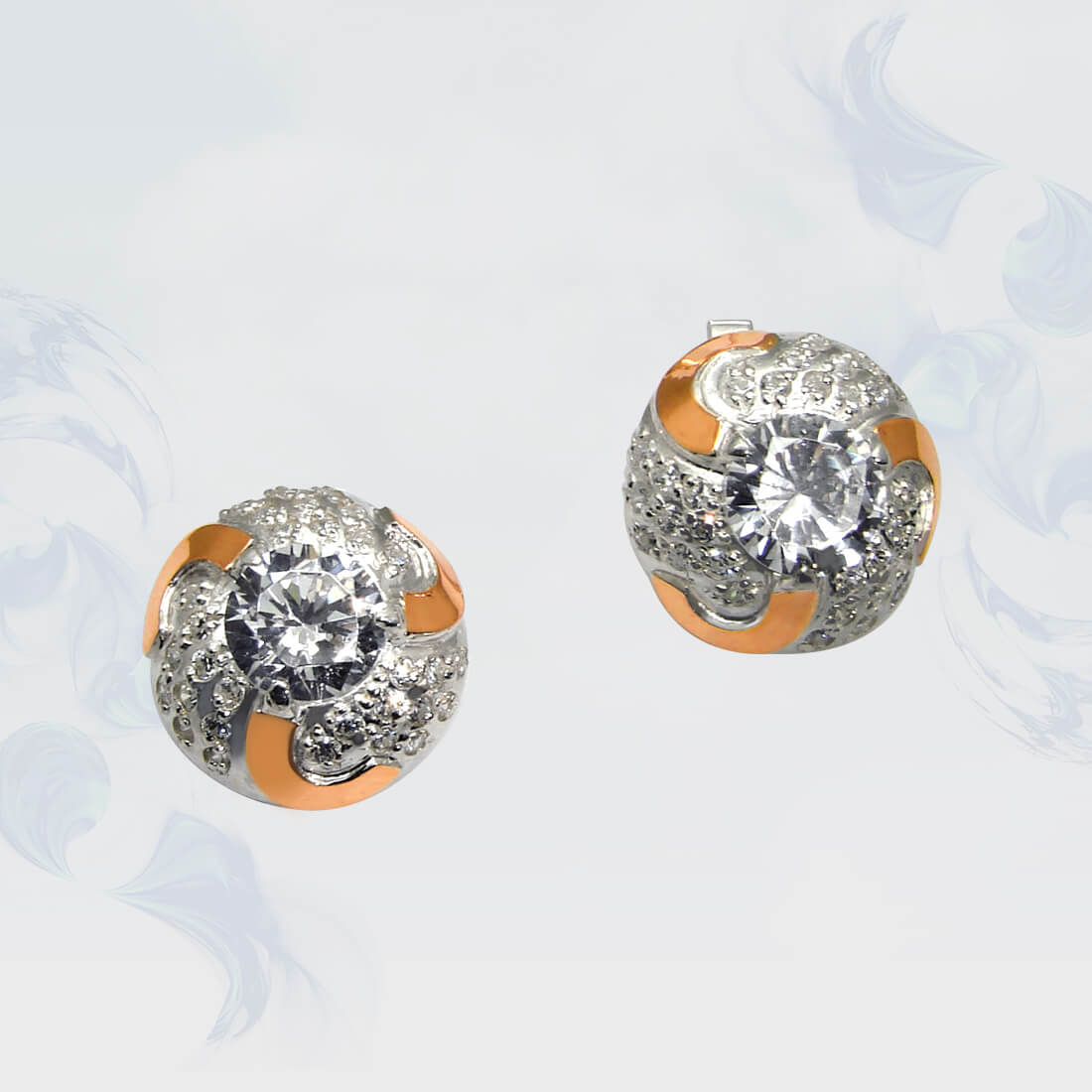 

Серьги из серебра с золотыми вставками SilverUA модель 050