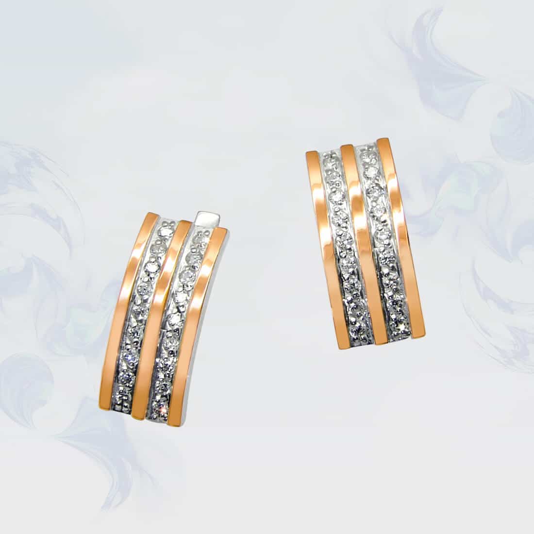 

Серьги из серебра с золотыми вставками SilverUA модель 066