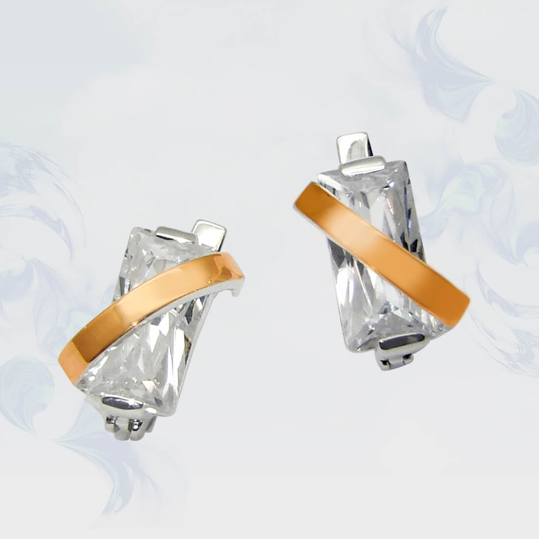 

Серьги из серебра с золотыми вставками SilverUA модель 034