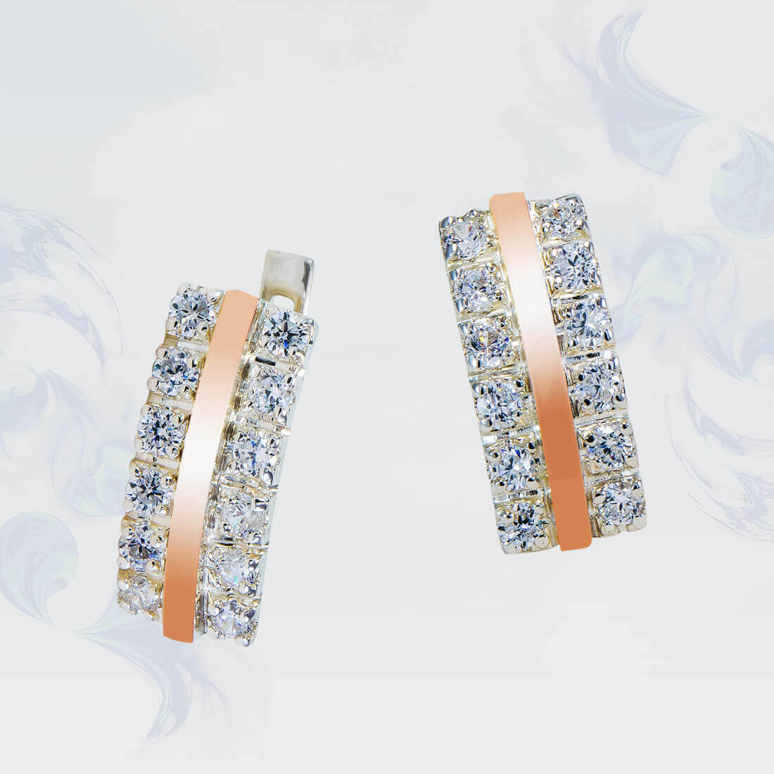 

Серьги из серебра с золотыми вставками SilverUA модель 146
