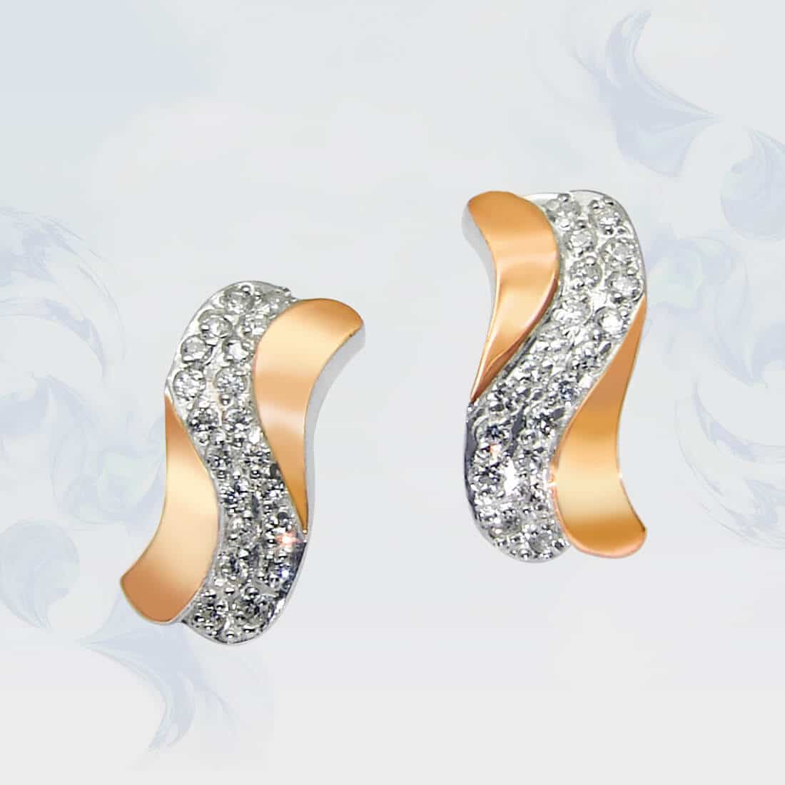 

Серьги из серебра с золотыми вставками SilverUA модель 048