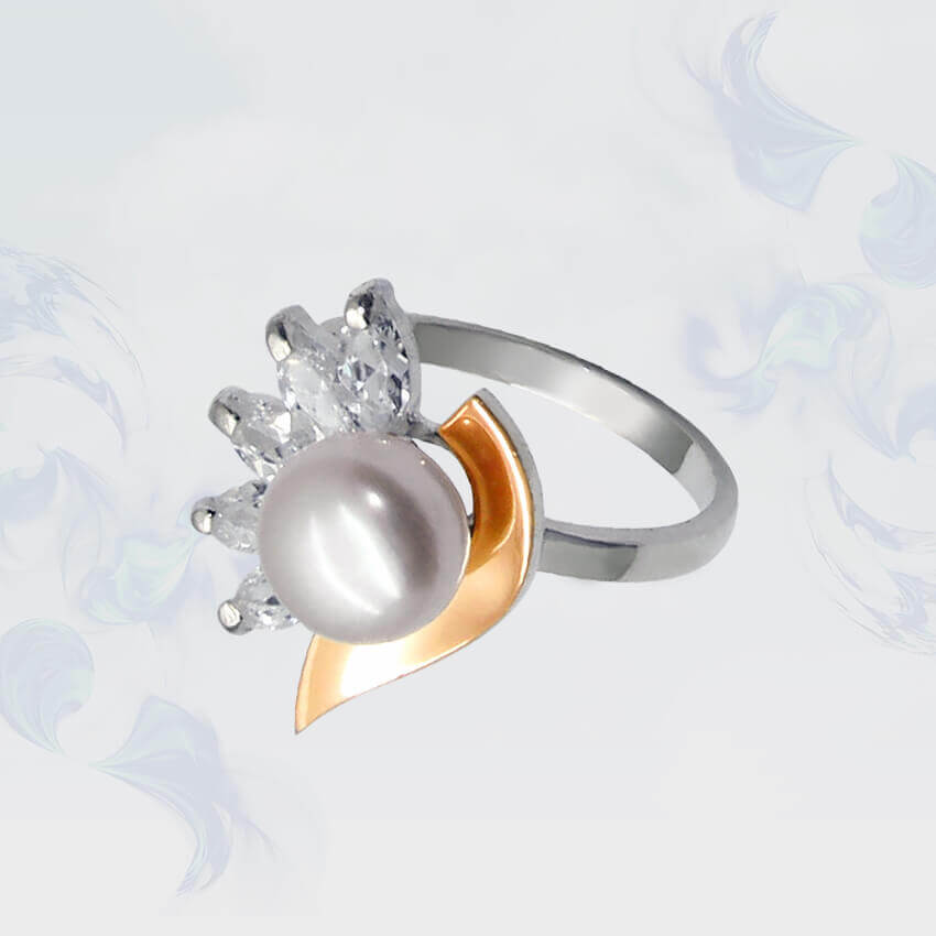 

Кольцо из серебра с золотыми вставками SilverUA модель 062 (размер 19,5)