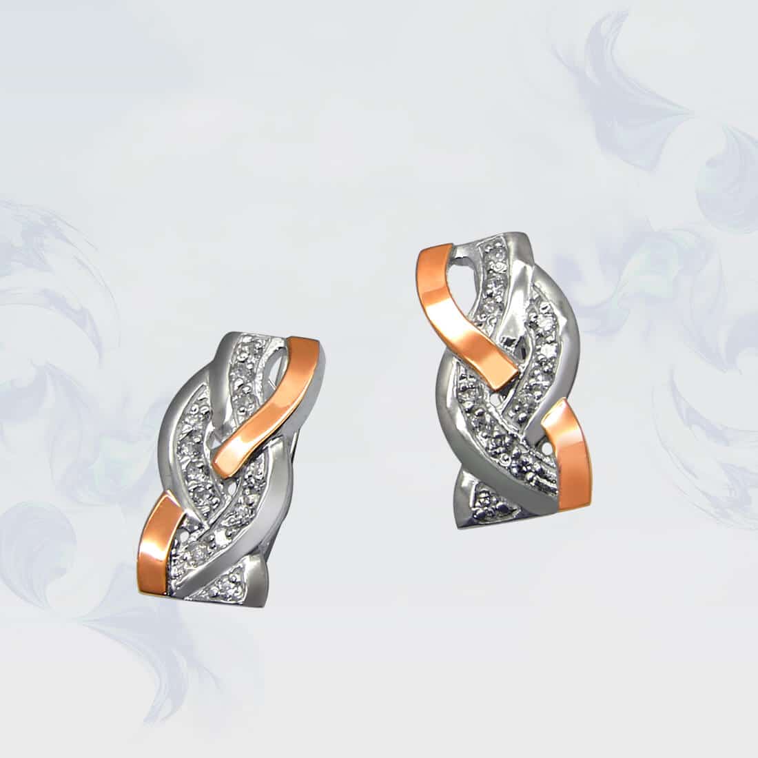

Серьги из серебра с золотыми вставками SilverUA модель 071
