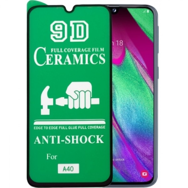 Защитное стекло на телефон Xiaomi Samsung A40 black "Ceramic" – низкие ...