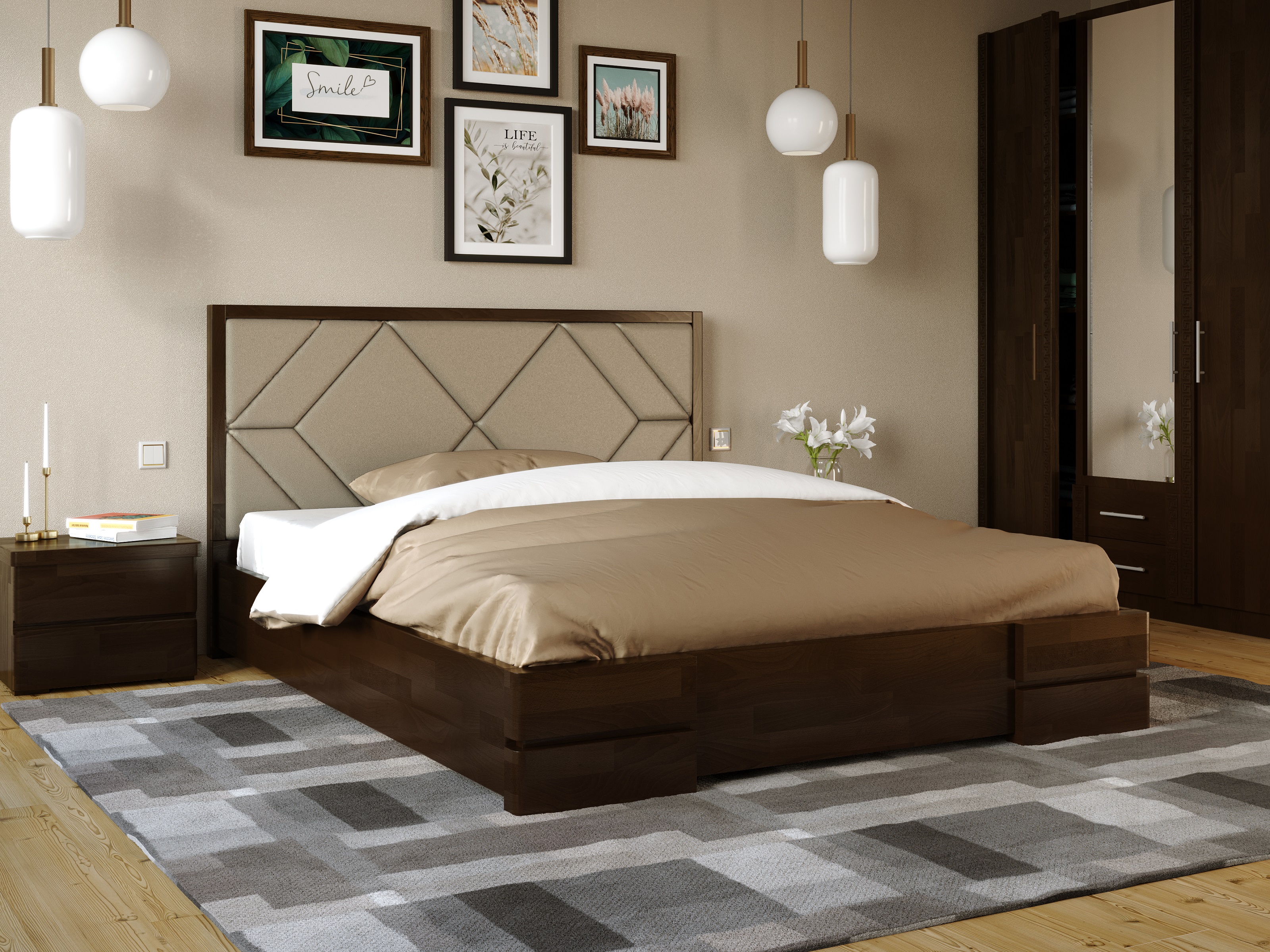 

Кровать Тиффани с механизмом Arbordrev (180*190) бук Венге магия + Boston 00