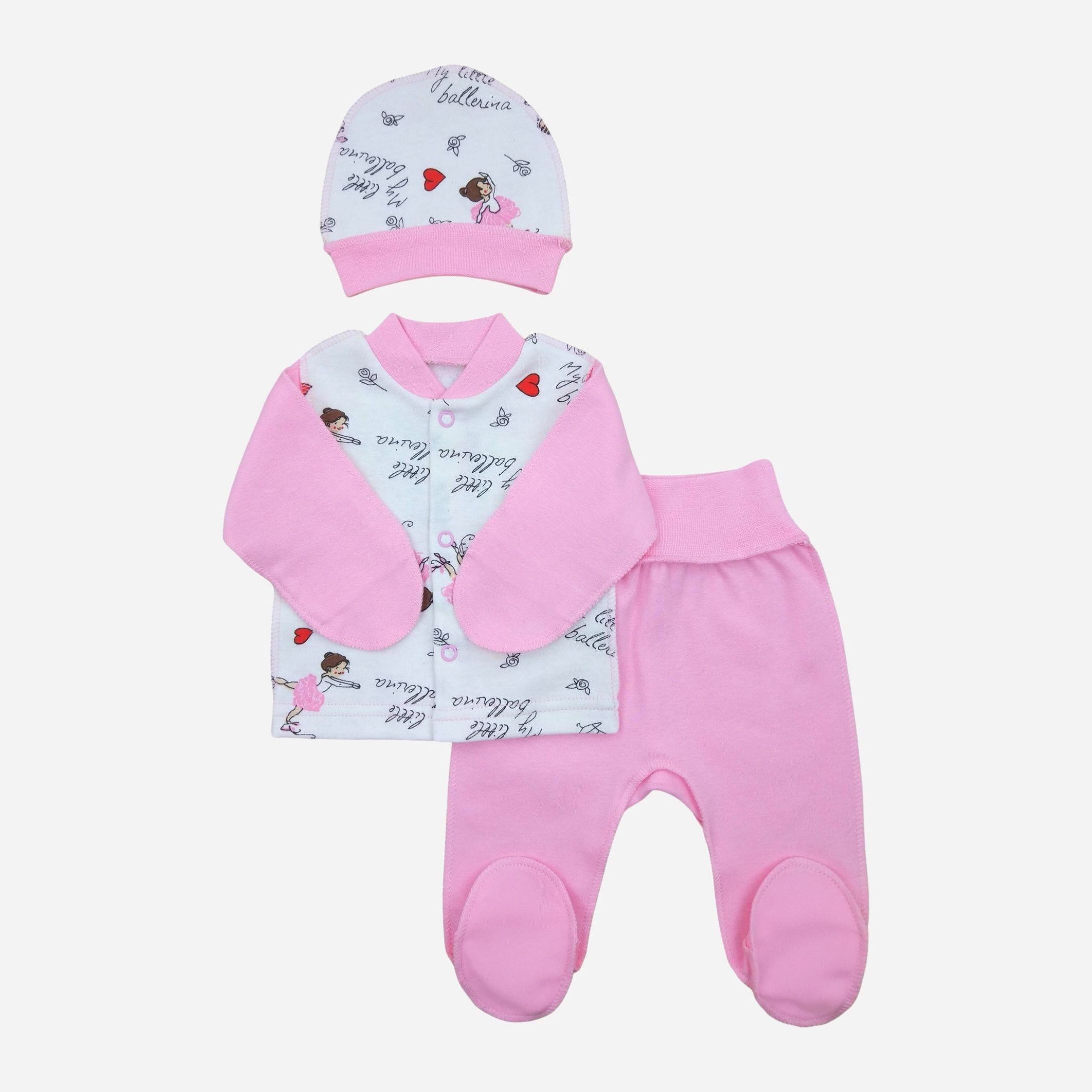 

Комплект (кофточка + штанишки + шапочка) Кена 112442-н0103 62 см Розовый