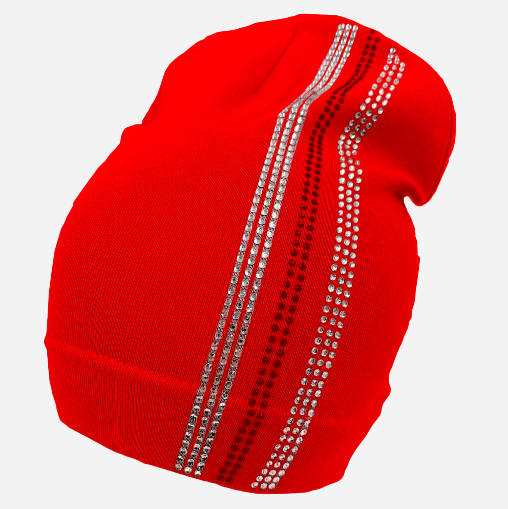 

Демисезонная шапка Sample Три полоски 46-52 Красная