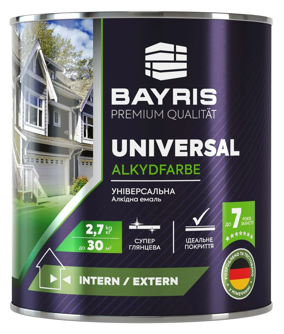 

Эмаль универсальная алкидная Bayris белый 2.7 кг
