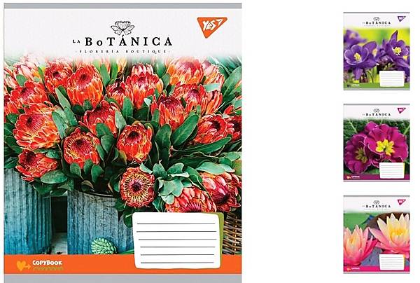 

Тетрадь А5 18 листов в линию La botanica (25 шт. в упак микс видов) YES (765522)