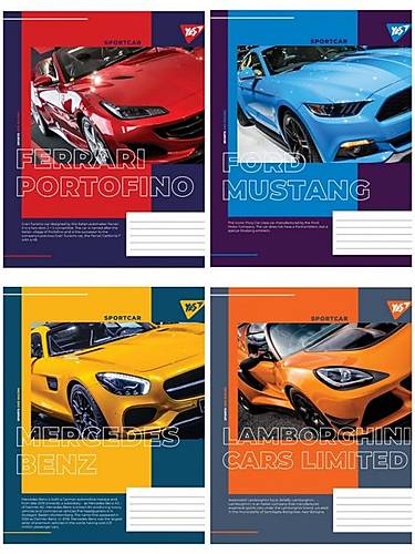 

Тетрадь ученическая А5 36 листов клетка Limited cars (15 шт. в упак микс видов) YES (765008)