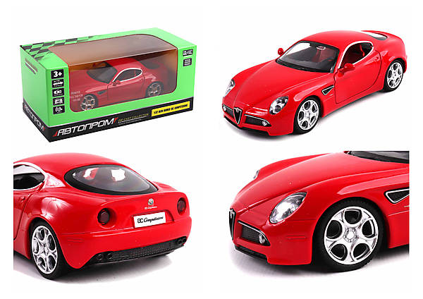 

Машина металл "Alfa Romeo 8C Competizione" 1:32 свет, звук Автопром (68316)