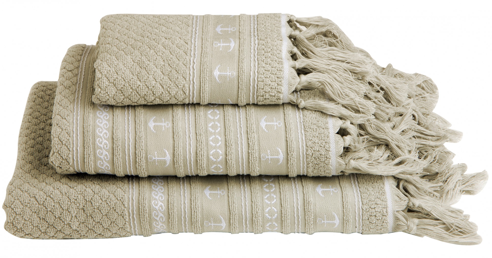 

Комплект 3 полотенца Marine Business SANTORINI 140x70, 100x50, 50x33 см Beige