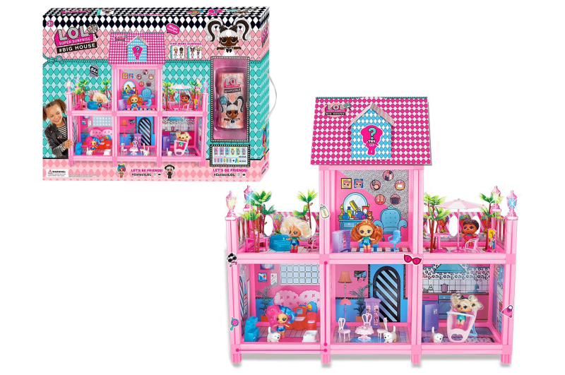 

Будиночок для ляльки ЛОЛ A-Toys "ЛОЛ"двоповерховий 65*49*133см рожевий 8368