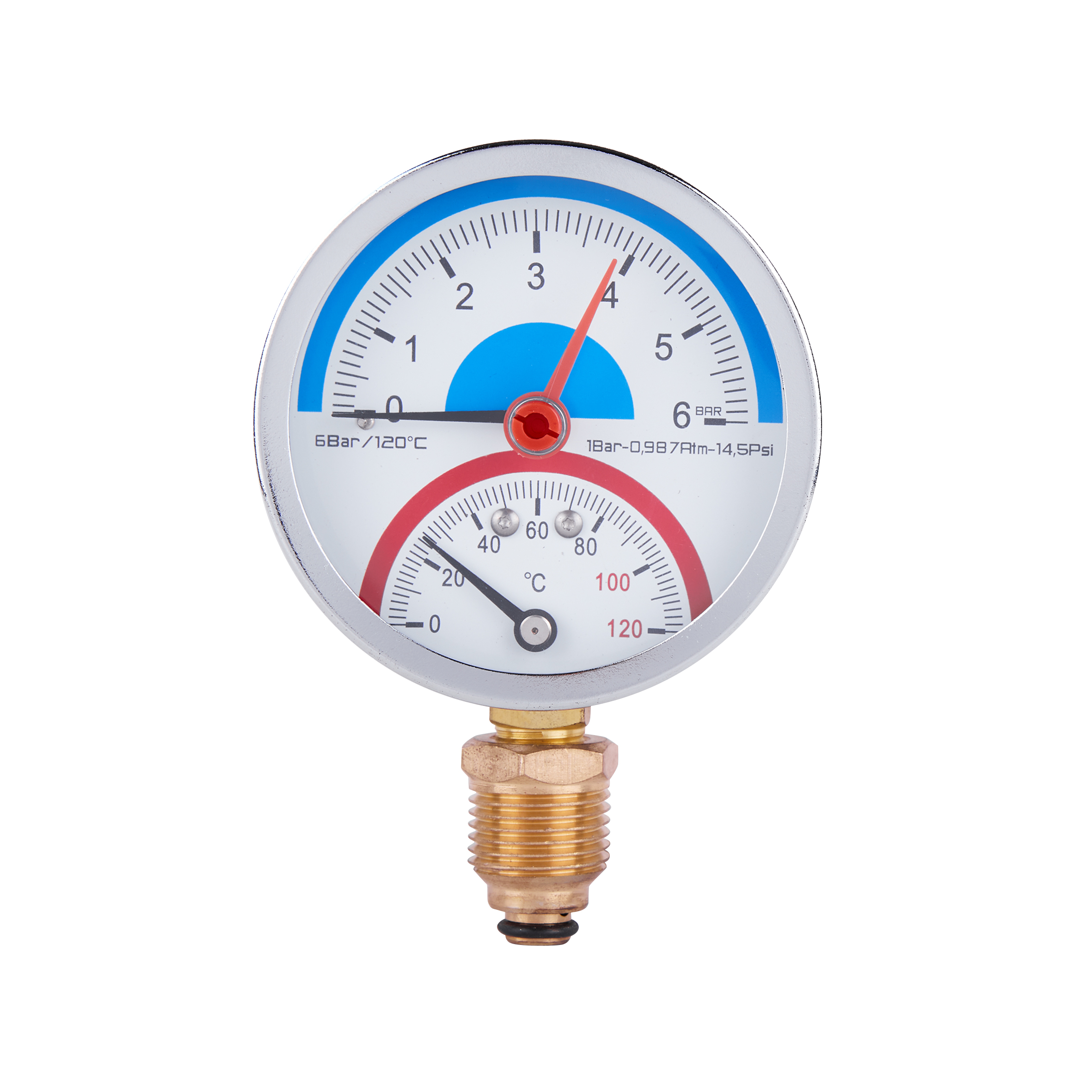 

Термоманометр SD Plus 80 мм 1/2", заднее подключение SD1726B