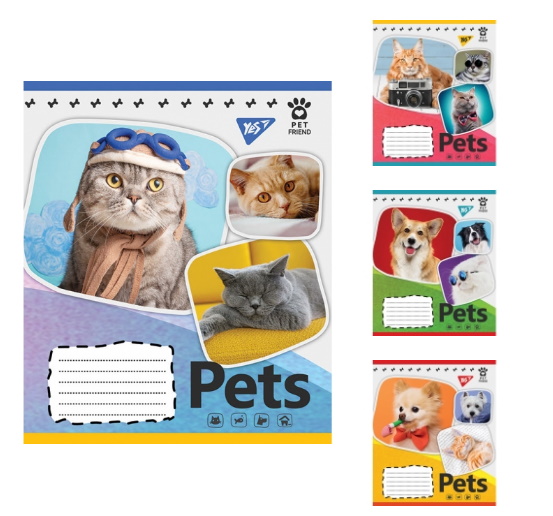 

Набор тетрадей 24 кл. YES Pets shoot, цена за уп. 20шт(765389)