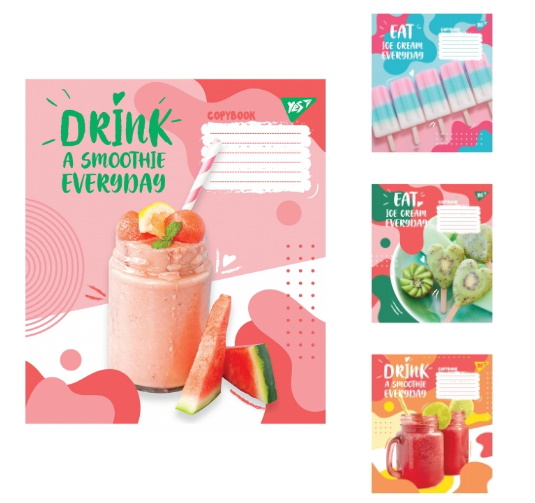 

Набор тетрадей 24 кл. YES Smoothie, цена за уп. 20шт(765531)