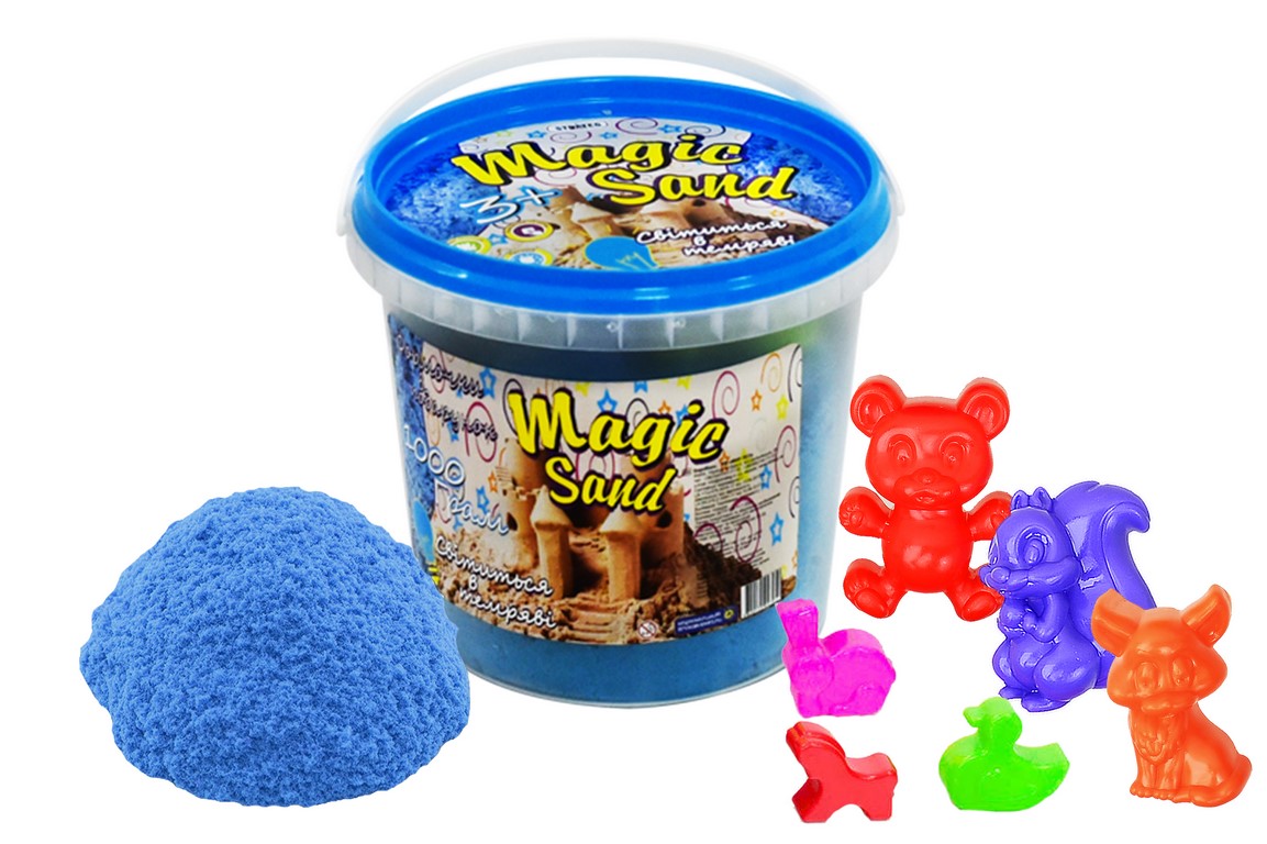 

Кинетический песок Magik sand, 1кг, голубой, светящийся(372-9S)