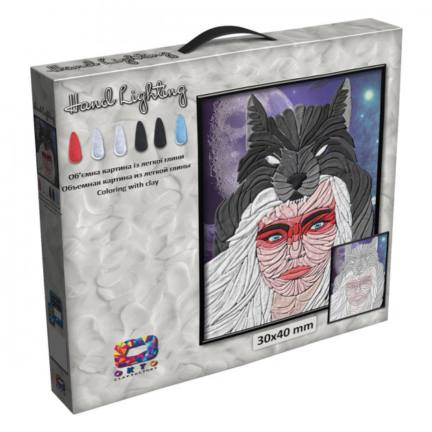 

Картина из легкого пластилина ТМ Moon Light Clay, волчица(70077)