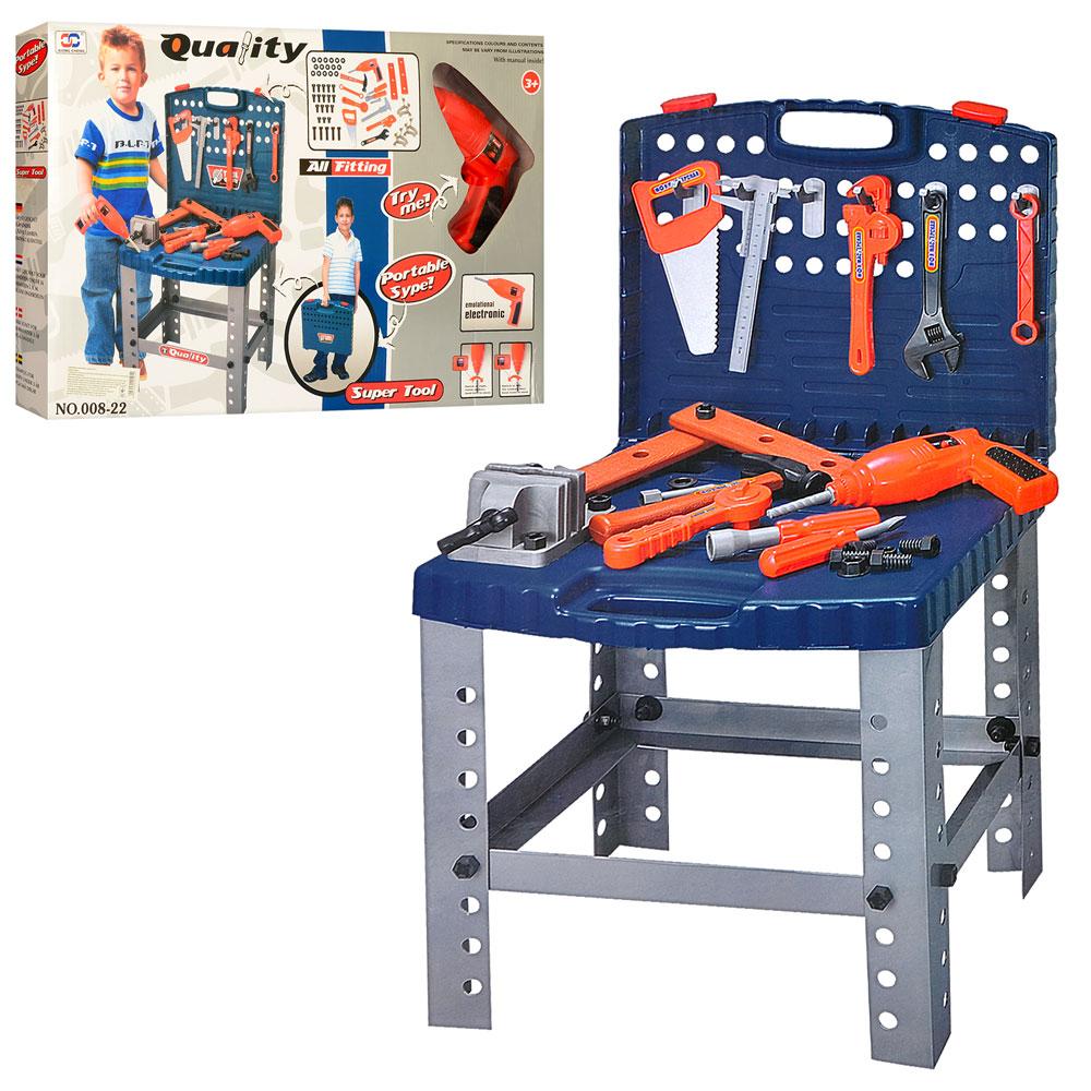 

Детский Игровой Набор инструментов Limo Toy 008-22 чемодан-верстак, дрель-вращается, сверло - 57 деталей