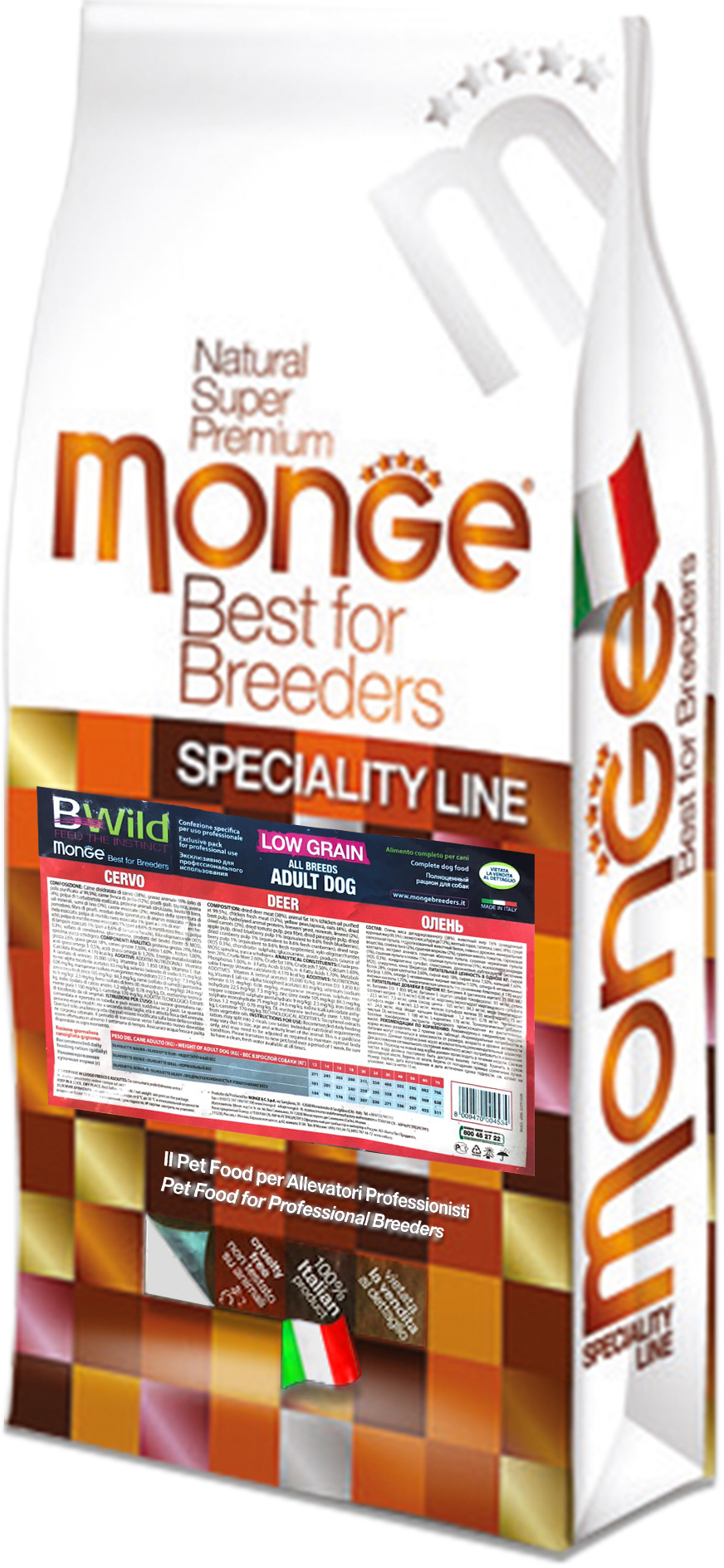 

Сухой корм Monge Dog Bwild Low Grain оленина 15 кг