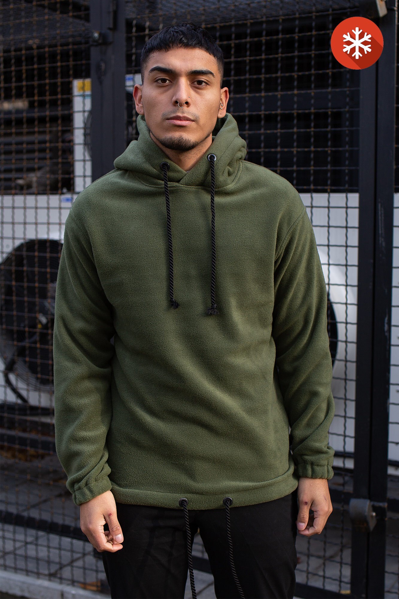 

Флисовое Without оверсайз худи Teddy L/XL Зеленый
