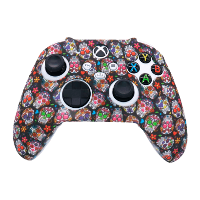 

Чехол Силиконовый RMC Xbox Series Black Flowers Skulls Новое