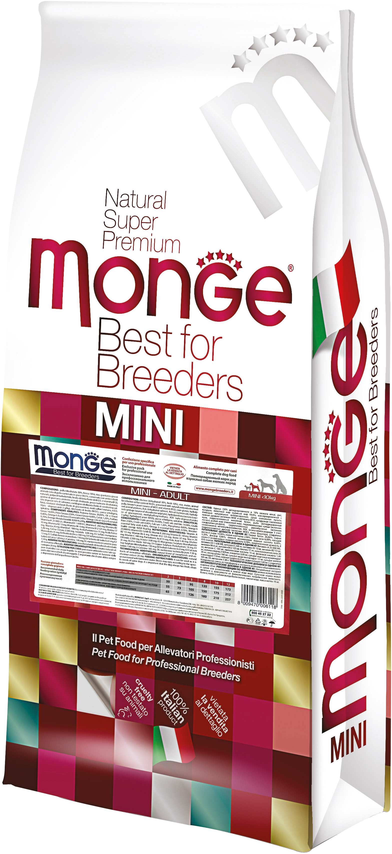 

Сухой корм Monge Dog Breeder Mini Adult Lamb/Rice/Pot со вкусом ягня 15 кг