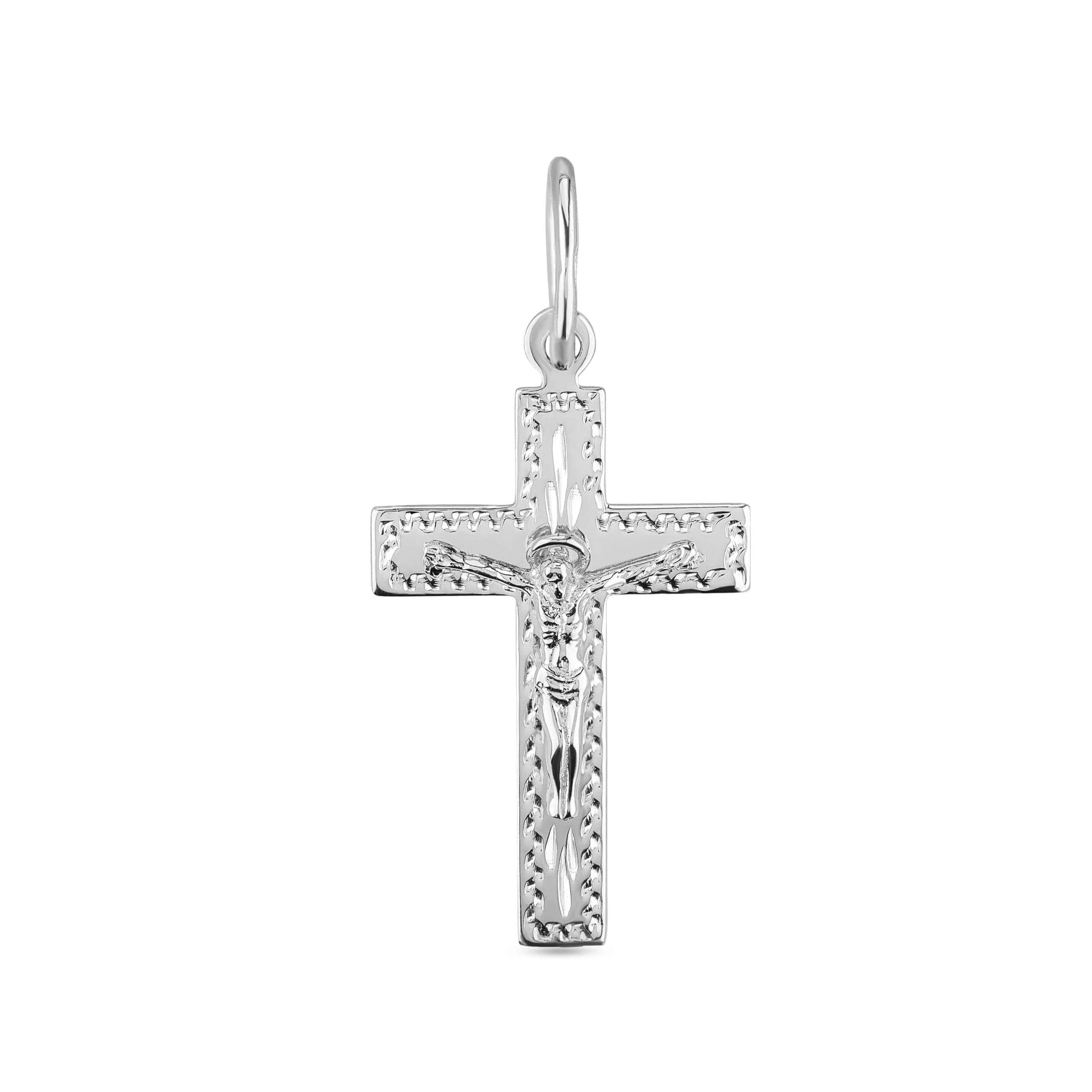

Серебряный крестик с прямыми углами и распятием КАМЕЯ 39910922.274.2-8057.0.2