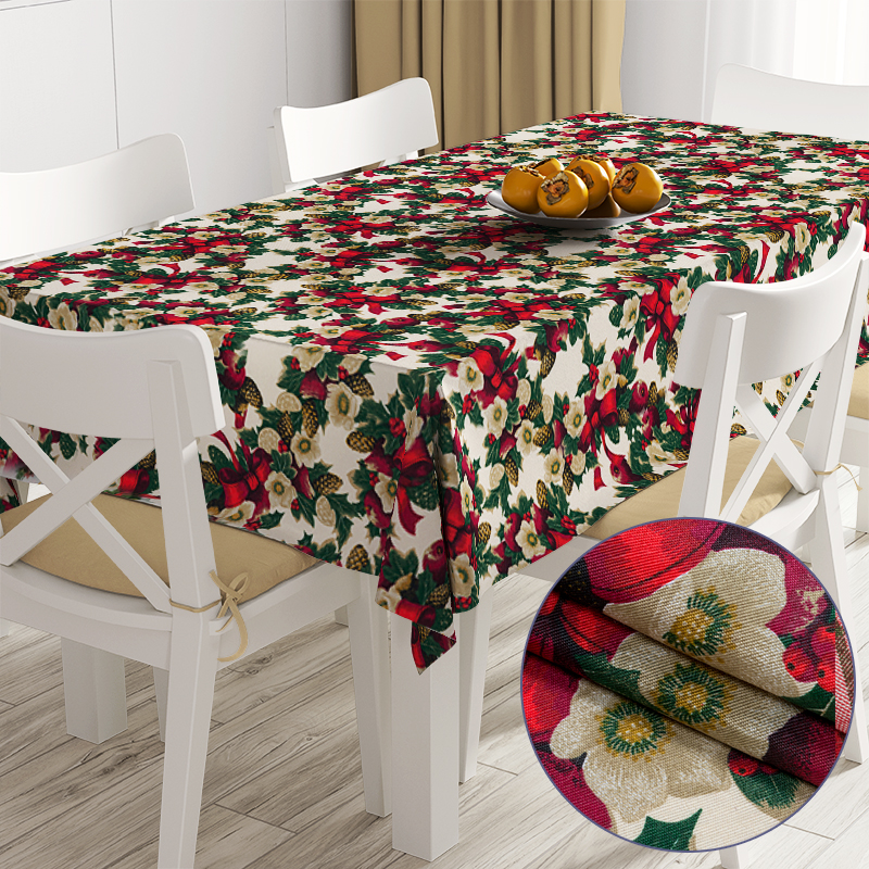 

Новогодняя скатерть Time Textile Новогодний букет Разноцветный TT153672 140x280