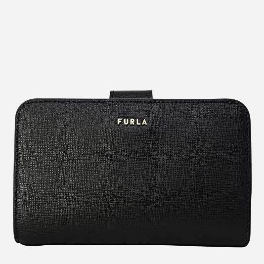 Акція на Гаманець жіночий шкіряний Furla Babylon M Compact Wallet - Saffiano Чорний від Rozetka