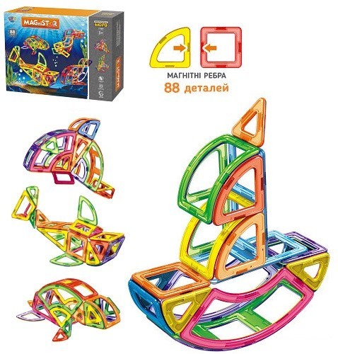 

Магнітний конструктор Limo Toy 2001 Magnetic "Морські тварини", 88 дет