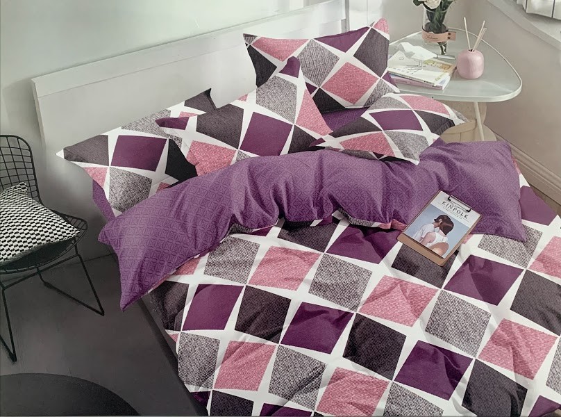 

Комплект постельного белья Фиолетовый ромб Сатин Полуторный 150х215