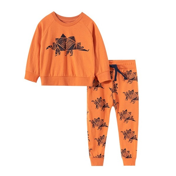 

Костюм для мальчика 2 в 1 с принтом динозавров оранжевый Triangular dino Berni Kids (100) Оранжевый (57324)
