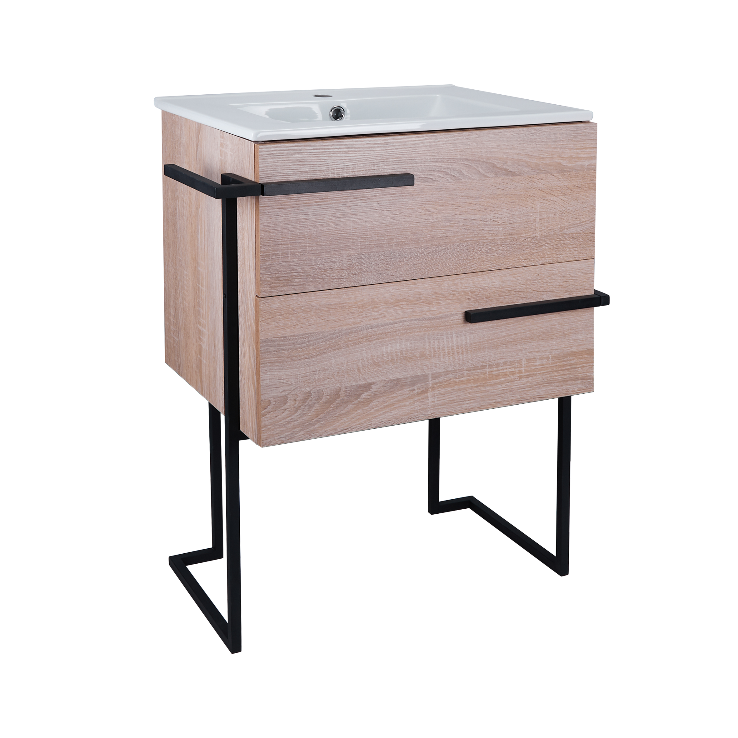

Комплект Qtap Taurus 600х800х437 Whitish oak тумба напольная + раковина врезная QT2471TNT603WO (SR204068)