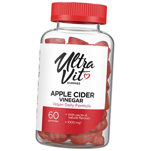 

Яблочный уксус, UltraVit Gummies Apple Cider Vinegar, VP laboratory 60таб Яблоко (72099003)