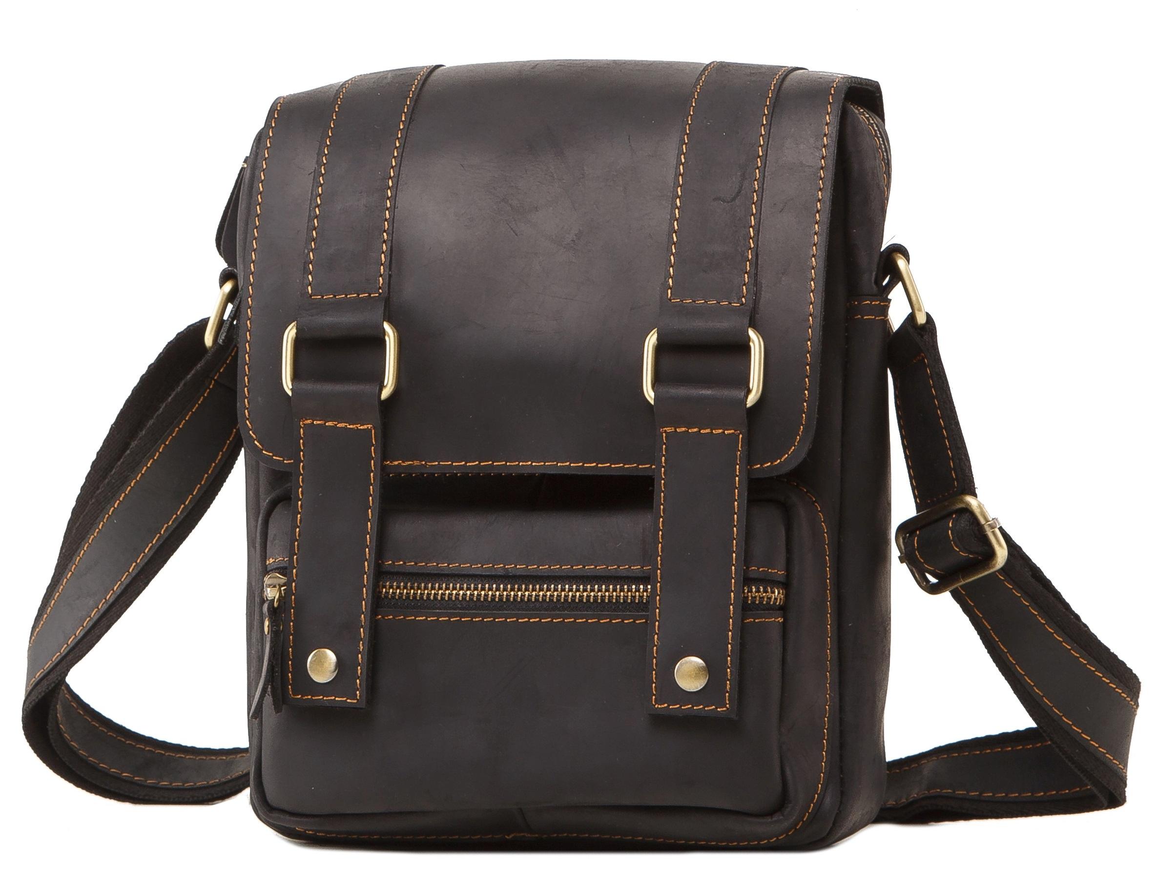 

Мужской кожаный мессенджер Tiding Bag T1172A