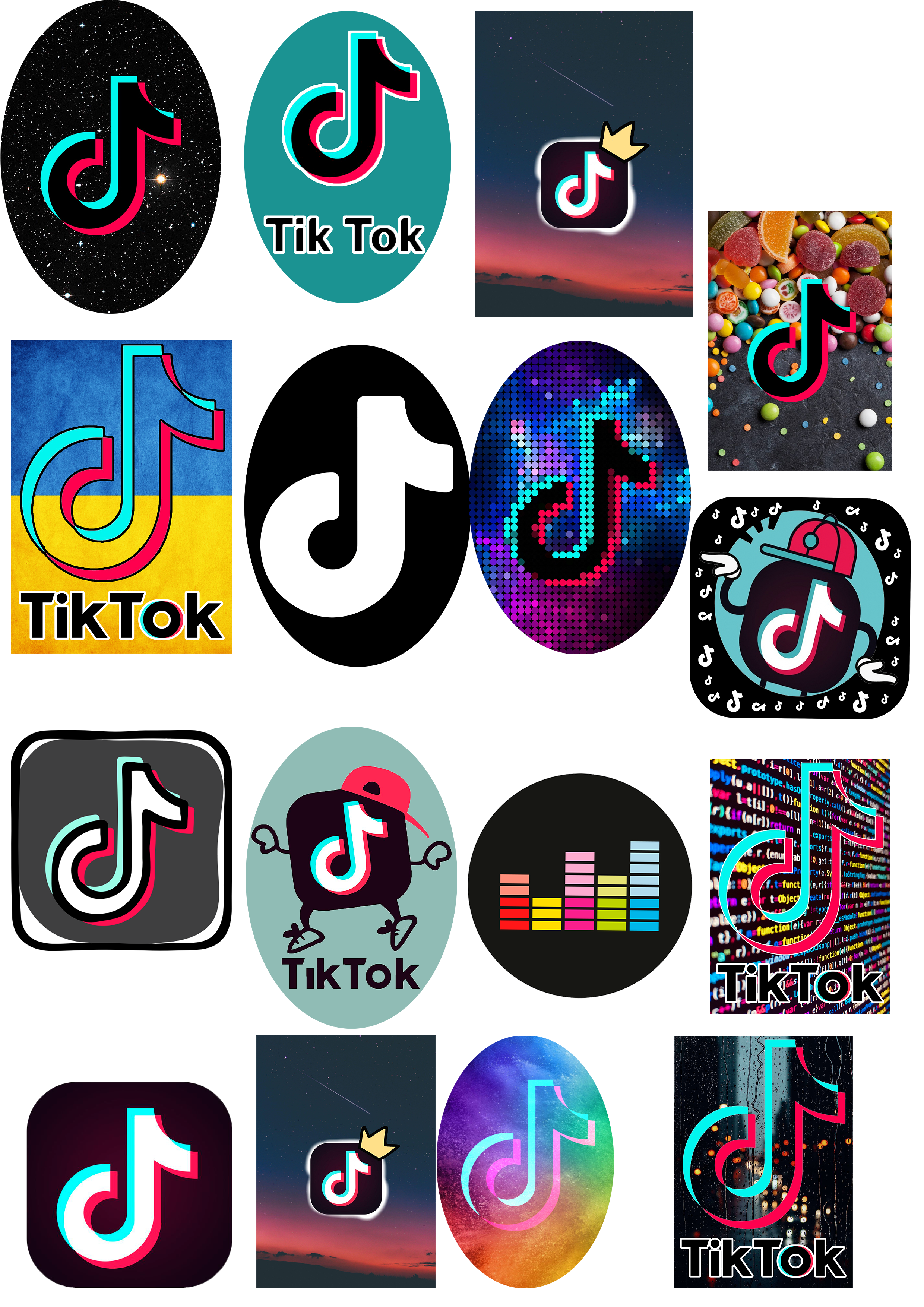 

Набор наклеек на одежду "А6" (16 шт) TIK TOK (ТИК ТОК) Разноцветный AZ6TTNF