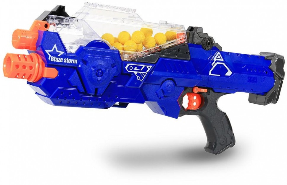 

Детский игрушечный Автомат Blaze Strom 56см, мягк.шарики 20шт, на бат-ке, в кор-ке, 58-30-9см