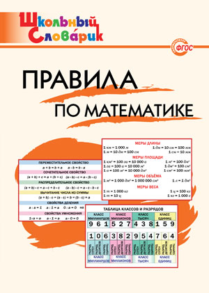 

Правила по математике. Школьный словарик