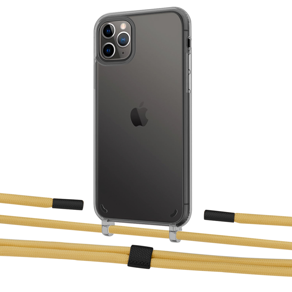 

Чехол Upex Crossbody Protection Case для iPhone 11 Pro Max Dark with Twine Sunflower and Fausset Matte Black