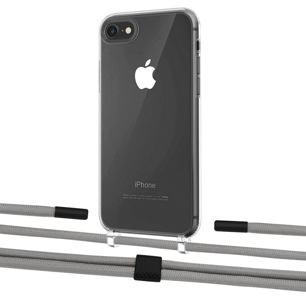 

Чехол Upex Crossbody Protection Case для iPhone SE 2020 | 8 | 7 Crystal with Twine Gray and Fausset Matte Black