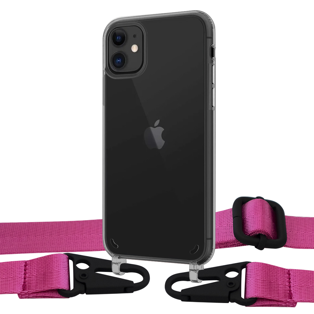 

Чехол Upex Crossbody Protection Case для iPhone 11 Dark with Harness Magenta