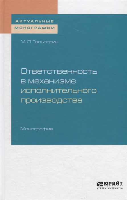 

Ответственность в механизме исполнительного производства. Монография